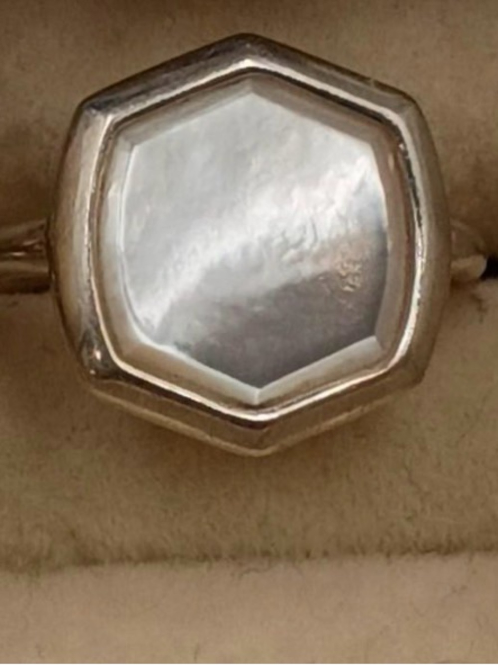 Kendra scott Davis Sterling Silver Cocktail Ring in Ivory Mother-of-Pearl